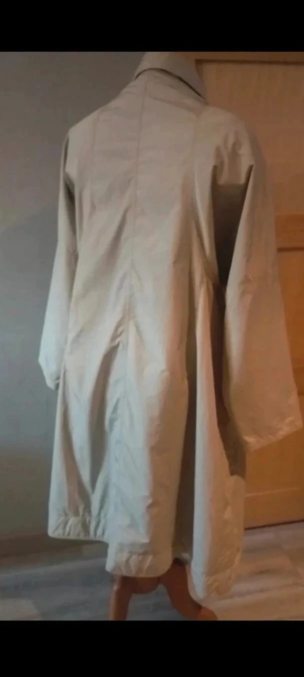 Casaco longo feminino, creme acetinado, forro cáqui, MCP T42 – photo 4